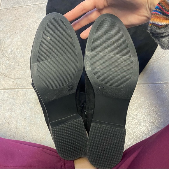 Black suede thigh high / over the knee boot in black - Picture 2 of 5